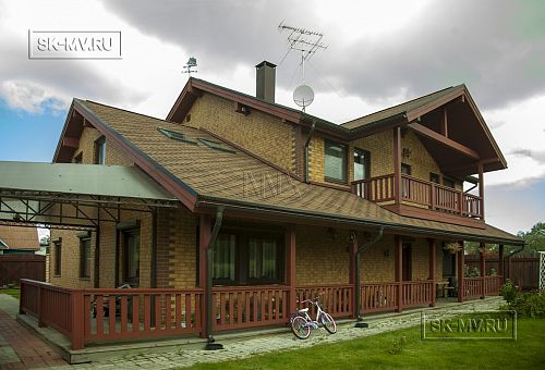 Строительство двухэтажного каркасного коттеджа 263 кв м с балконом, террасой и навесом для автомобилей в п Володарский - 8