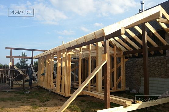 Фото репортаж с места строительства каркасного дома 155 кв м с эркером и террасой в п Овсяное - 7