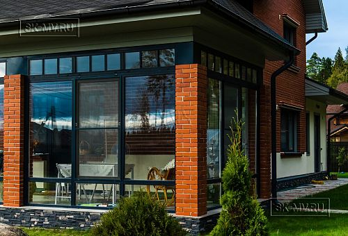 Строительство двухэтажного дома из газобетона с верандой с панорамным остеклением в КП Сосновое - 17