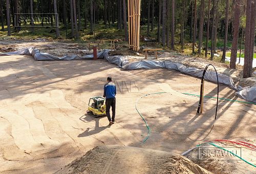 Монтаж индивидуального расчётного фундамента УШП PRO для строительства кирпичного  дома в Рощино 2, S плиты = 500 кв.м, Лениградская обл. - 11