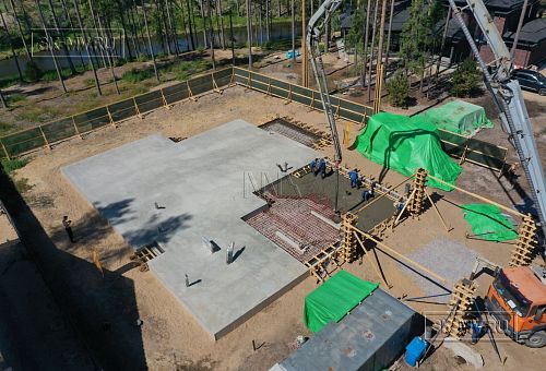 Монтаж индивидуального расчётного фундамента УШП PRO для строительства кирпичного двухэтажного дома в Рощино 2, S плиты = 340 кв.м, Лениградская обл. - 21