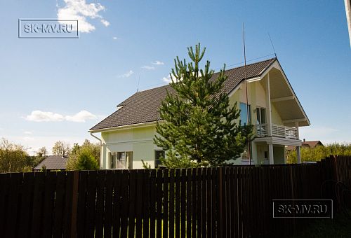 Фото репортаж с места строительства каркаснго дома Северная корона 68 в стиле шале площадью около 200 кв м в п Волочаевка Ленинградской области - 5