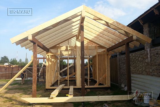 Фото репортаж с места строительства каркасного дома 155 кв м с эркером и террасой в п Овсяное - 5