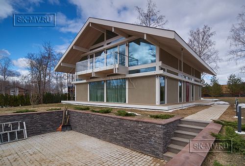 Фото репортаж с места строительства загородного дома с панорамными окнами в КП Монтевиль - 4