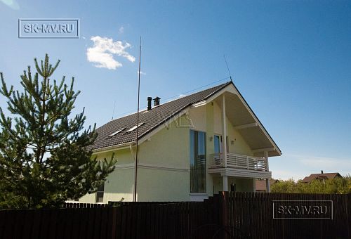 Фото репортаж с места строительства каркаснго дома Северная корона 68 в стиле шале площадью около 200 кв м в п Волочаевка Ленинградской области - 4