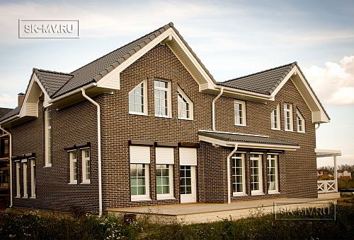 Строительство каркасного коттеджа с кирпичной отделкой в поселке Черничные поля Москва - 18