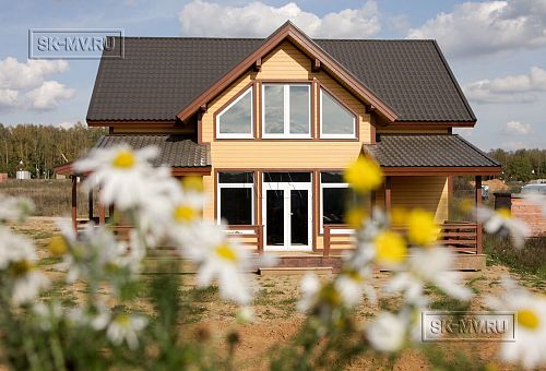 Строительство теплого зимнего каркасного дома 187 кв м с эркером и террасой в КП Цветочный - 6