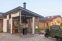 Фото репортаж с места строительства комбинированного дома площадью 1400 кв м с цоколем и СПА в д Пеники Ленобласти - мини - 30