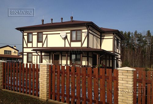 Построенный по каркасной технологии в к п Парквэй загородный дом для постоянного проживания в стиле фахверк площадью 200 кв м - 14