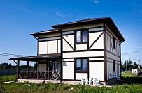 Построенный по каркасной технологии в к п Парквэй загородный дом для постоянного проживания в стиле фахверк площадью 200 кв м - мини - 15