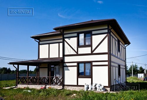 Построенный по каркасной технологии в к п Парквэй загородный дом для постоянного проживания в стиле фахверк площадью 200 кв м - 15