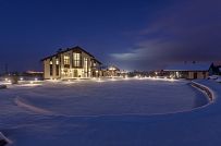 Фото репортаж с места строительства кирпичного дома ок 800 кв м с цоколем и СПА в д Пеники Лен области - мини - 43