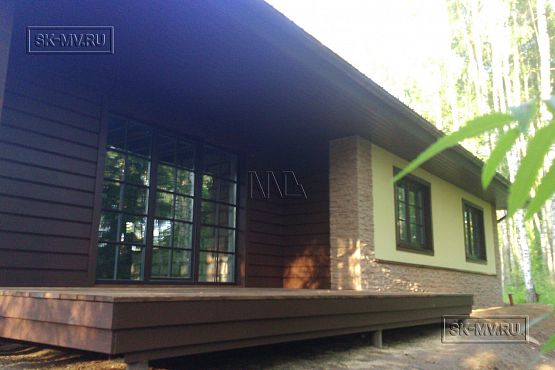 Построенный одноэтажный дом из газобетона с шатровой крышей в СНТ Фауна - 13