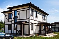 Построенный по каркасной технологии в к п Парквэй загородный дом для постоянного проживания в стиле фахверк площадью 200 кв м - мини - 24