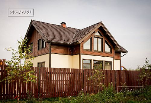 Строительство двухэтажного каркасного коттеджа 180 кв м в альпийском стиле в КП Смартвилль Москва - 1