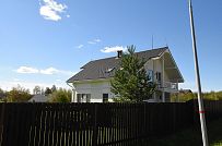 Фото репортаж с места строительства каркаснго дома Северная корона 68 в стиле шале площадью около 200 кв м в п Волочаевка Ленинградской области - мини - 6