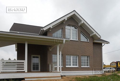 Строительство каркасного двухэтажного коттеджа около 200 кв м с террасой в деревне Себенки - 3