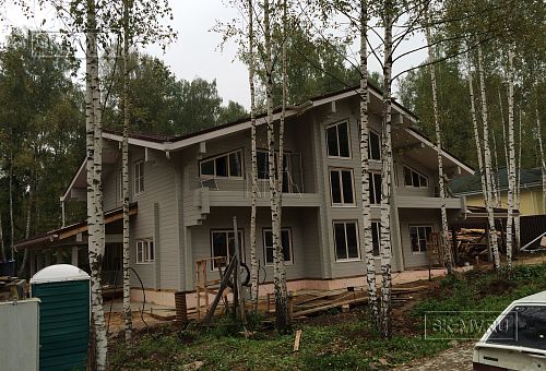 Дом из клееного бруса в стиле шале Щаповское строится в Москве - 1