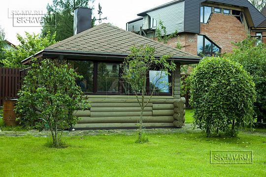 Беседки с террасой и барбекю--3