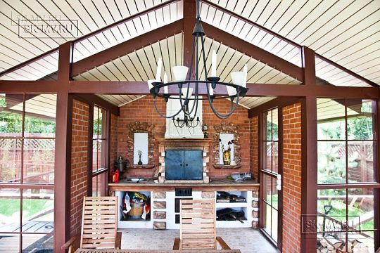 Беседки с летней кухней и барбекю--1