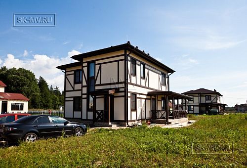 Построенный по каркасной технологии в к п Парквэй загородный дом для постоянного проживания в стиле фахверк площадью 200 кв м - 25