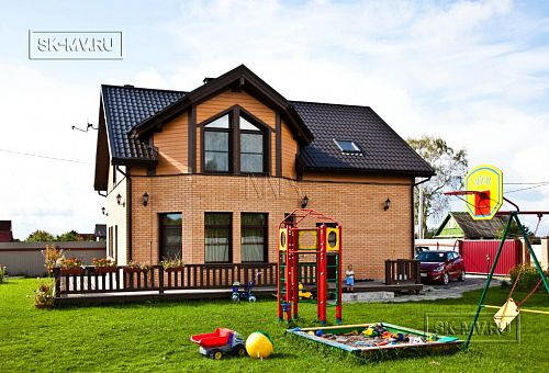 Построенный каркасный теплый дом 150 кв м с эркером и открытой террасой в п Горная Шальдиха - 2