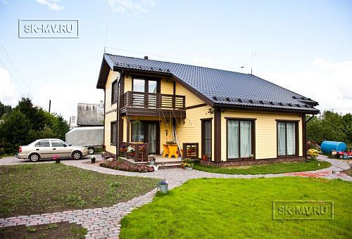 Строительство каркасного дома Приютино 1 площадью 165 кв м с террасой и пятью спальнями в СНП Гранит - 6