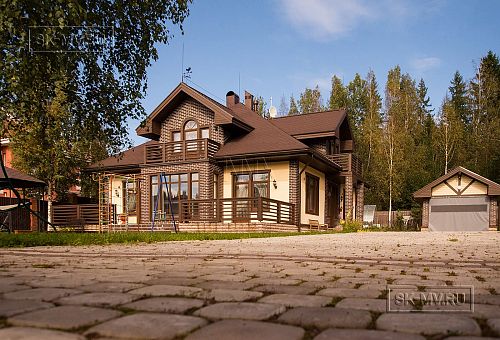 Построенный современный каркасный дом с комбинированным фасадом Галактика 3 - 1