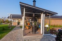 Фото репортаж с места строительства комбинированного дома площадью 1400 кв м с цоколем и СПА в д Пеники Ленобласти - мини - 31