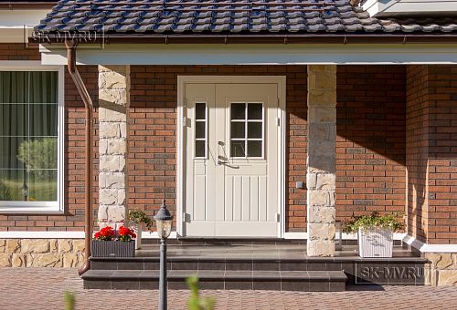 Одноэтажная усадьба в английском стиле в КП Галактика, технология каркас - 40