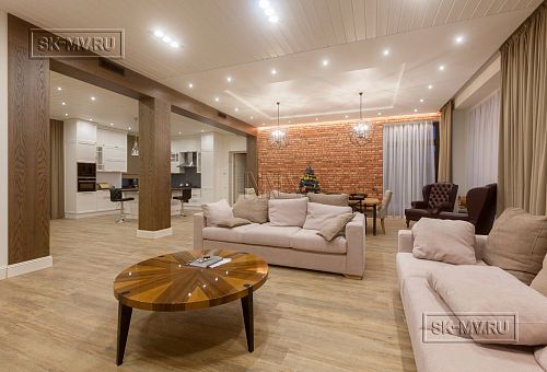 Дизайн интерьера загородного дома из кирпича в Пениках 1 - 35