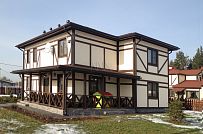 Построенный по каркасной технологии в к п Парквэй загородный дом для постоянного проживания в стиле фахверк площадью 200 кв м - мини - 8