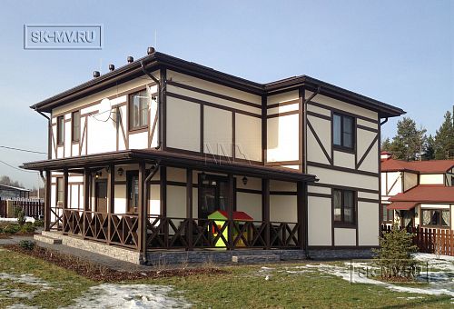Построенный по каркасной технологии в к п Парквэй загородный дом для постоянного проживания в стиле фахверк площадью 200 кв м - 8