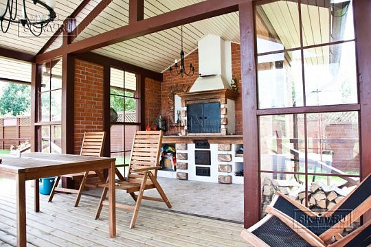 Беседки с мангалом, барбекю и печкой--6