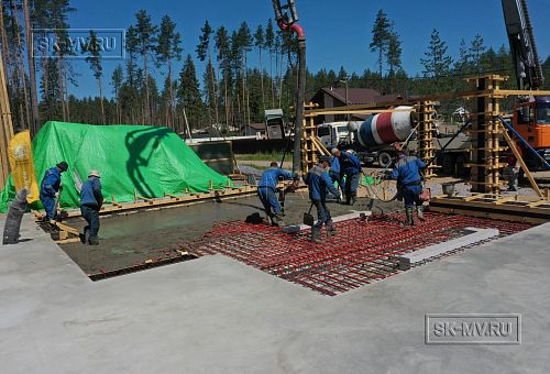 Монтаж индивидуального расчётного фундамента УШП PRO для строительства кирпичного двухэтажного дома в Рощино 2, S плиты = 340 кв.м, Лениградская обл. - 22
