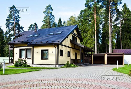 Строительство большого желтого каркасного дома с гаражом и сауной в пгт Сиверский - 7