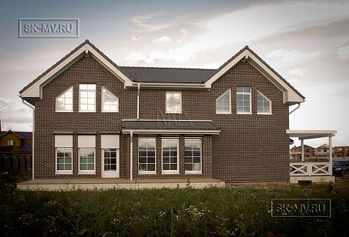 Строительство каркасного коттеджа с кирпичной отделкой в поселке Черничные поля Москва - 21