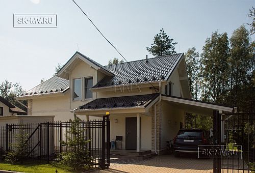 Строительство каркасного дома с навесом для автомобиля в п Пески - 17