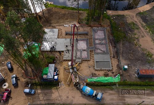 Монтаж индивидуального расчётного фундамента УШП PRO для строительства кирпичного дома в Рощино 2, S плиты = 530 кв.м, Лениградская обл. - 15