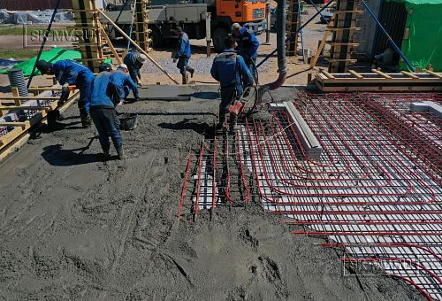 Монтаж индивидуального расчётного фундамента УШП PRO для строительства кирпичного двухэтажного дома в Рощино 2, S плиты = 340 кв.м, Лениградская обл. - 19