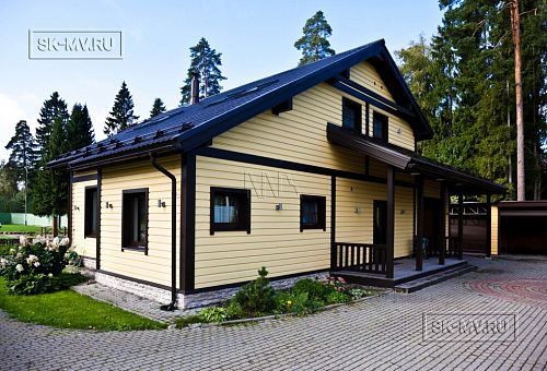 Строительство большого желтого каркасного дома с гаражом и сауной в пгт Сиверский - 12