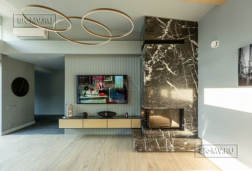 Пример внутренней отделки П-образного загородного дома в Сестрорецке - 15