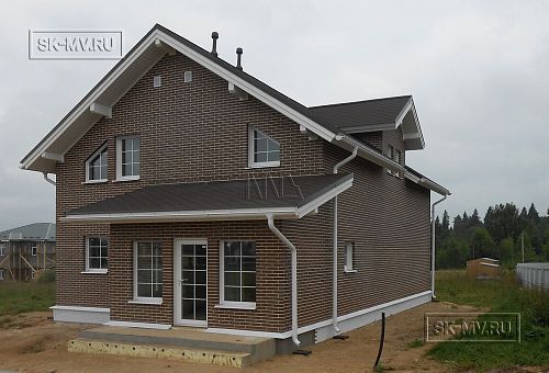 Строительство каркасного двухэтажного коттеджа около 200 кв м с террасой в деревне Себенки - 2