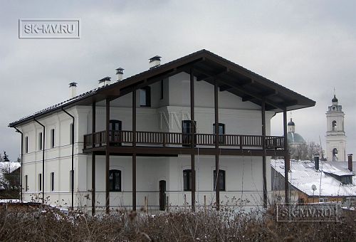 Фото репортаж с места строительства Дома художников 1600 кв м из кирпича с цокольным этажом по старинным чертежам 19 века в Тарусе Калужской области - 23