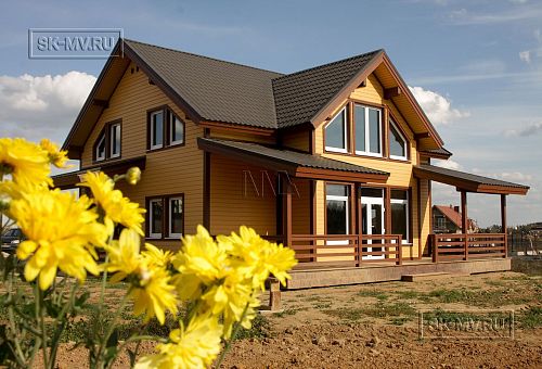 Строительство теплого зимнего каркасного дома 187 кв м с эркером и террасой в КП Цветочный - 15