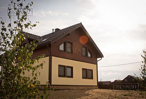 Строительство двухэтажного каркасного коттеджа 180 кв м в альпийском стиле в КП Смартвилль Москва - 13