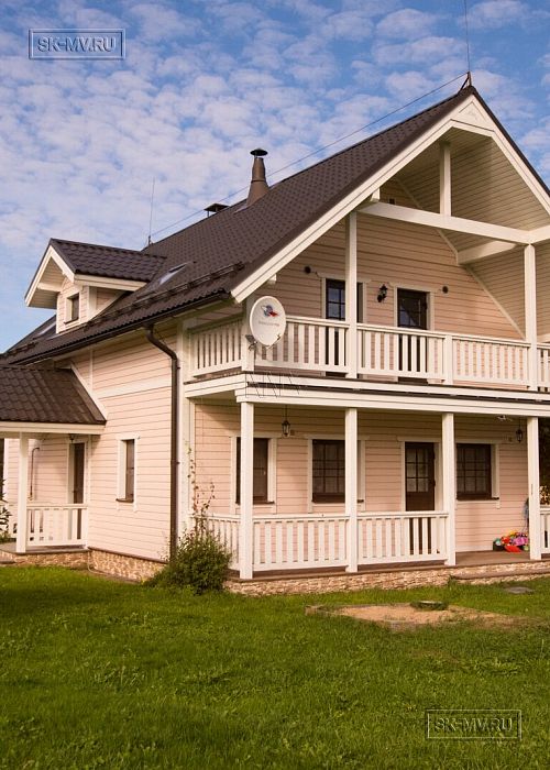 Строительство каркасного коттеджа с большой террасой в п Ольшаники