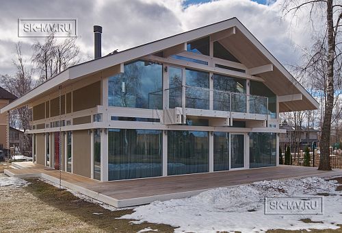 Фото репортаж с места строительства загородного дома с панорамными окнами в КП Монтевиль - 9