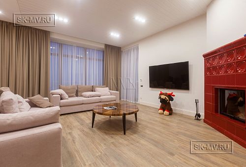 Дизайн интерьера загородного дома из кирпича в Пениках 1 - 26