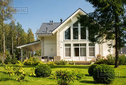 Строительство каркасного дома с навесом для автомобиля в п Пески - 1